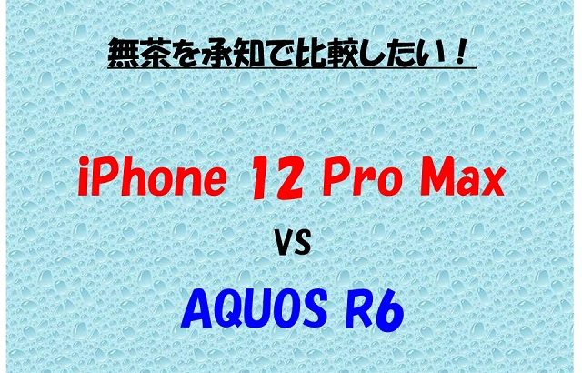 比べるなよ！をひ！ 購入者目線で比較したiPhone 12 Pro MaxとAQUOS R6
